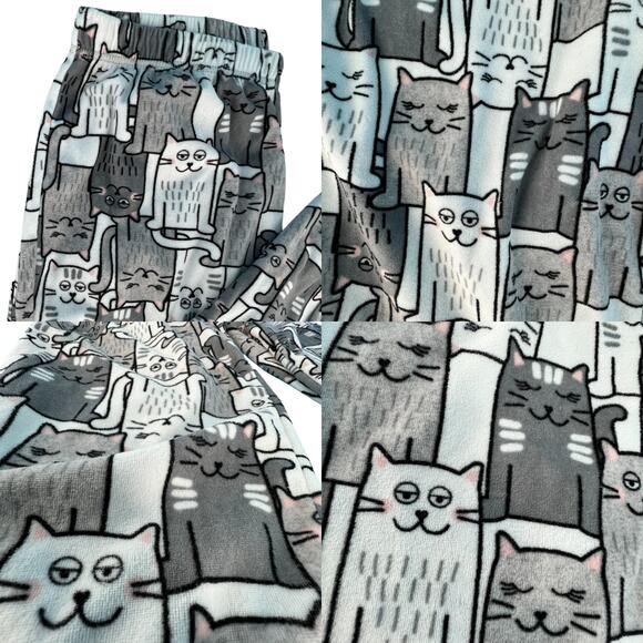 Secret Treasures Cat Naps Pajama Jogger Lounge Set White Pink Gray Black Small - Picture 12 of 14